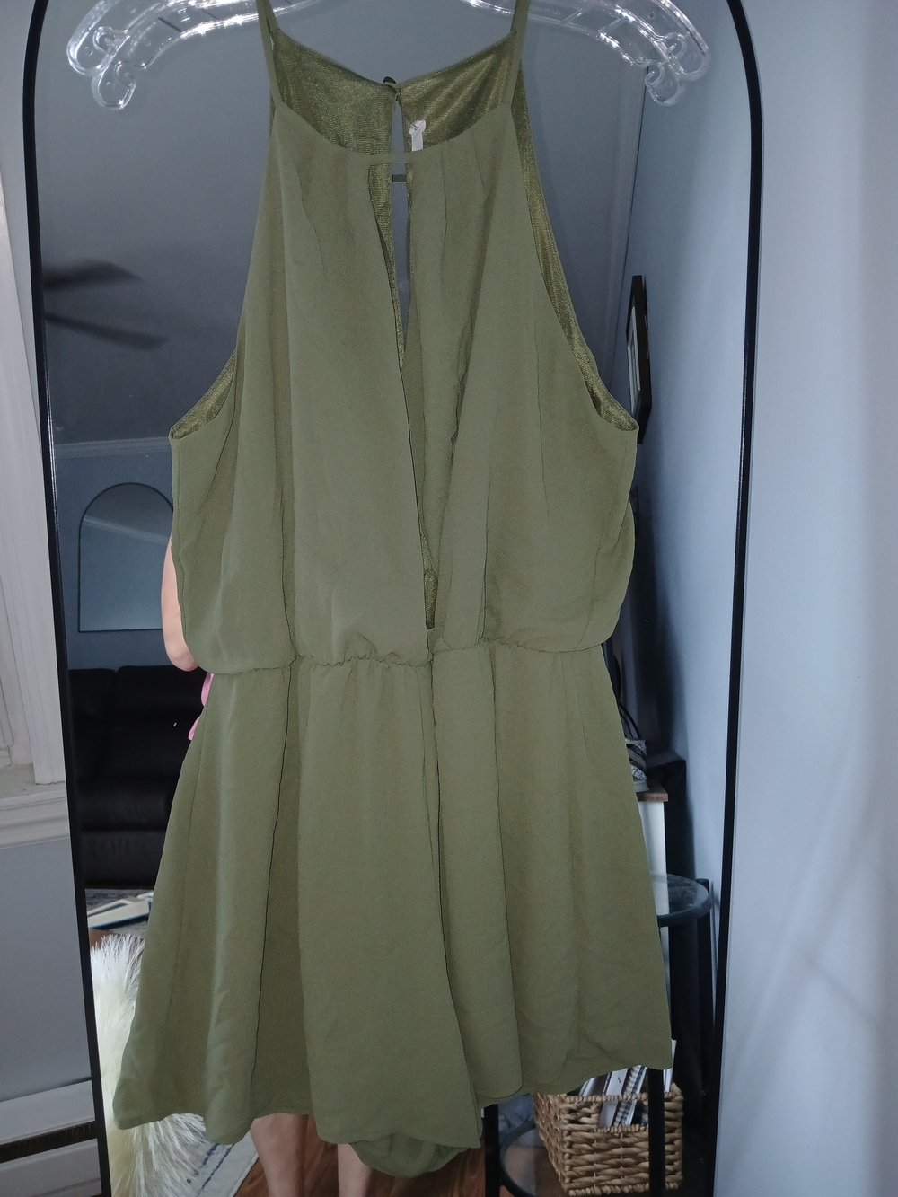 Lush Green Halter Sleeveless Romper Lightweigh Size L